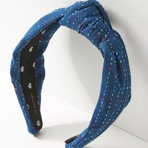 Lele Sadoughi Rainbow Denim Knotted Headband